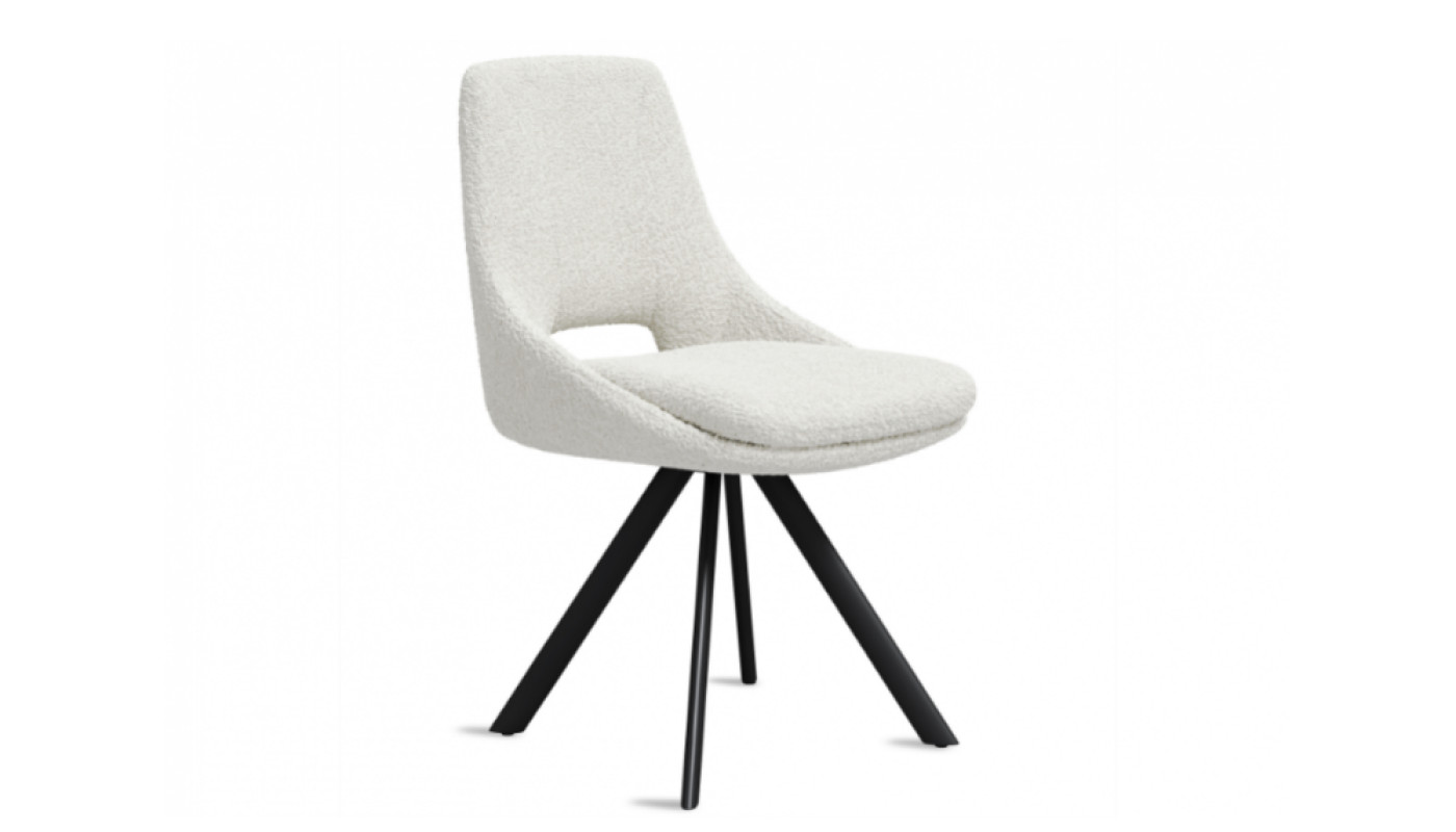 Chaise bouclette "Klea", le modèle star de l'enseigne Meublissime