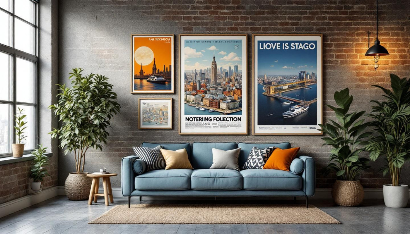 L'art de combiner des posters vintage et modernes de villes dans votre salon